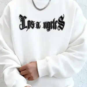 Los Angeles Letter Printing Erkek Kapüşonlular Sonbahar Bisiklet Yaka Kazak Temel Polar Sıcak