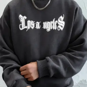 Los Angeles Letter Printing Erkek Kapüşonlular Sonbahar Bisiklet Yaka Kazak Temel Polar Sıcak