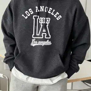 Los Angeles Mektup Baskılı Kapüşonlu Üstler Erkek Polar Sokak Modası Sweatshirtleri Sonbahar