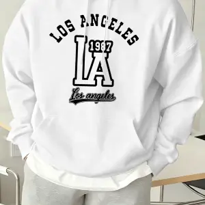 Los Angeles Mektup Baskılı Kapüşonlu Üstler Erkek Polar Sokak Modası Sweatshirtleri Sonbahar