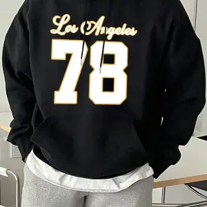 Los Angeles Numarası 78 Baskı Erkekler Sonbahar Hoody Yumuşak Cep Tişörtü Rahat Polar Eşofman