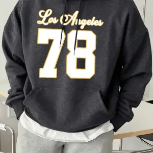 Los Angeles Numarası 78 Baskı Erkekler Sonbahar Hoody Yumuşak Cep Tişörtü Rahat Polar Eşofman