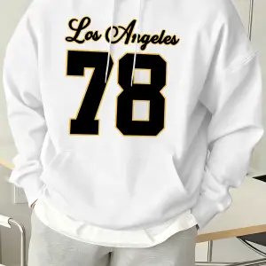 Los Angeles Numarası 78 Baskı Erkekler Sonbahar Hoody Yumuşak Cep Tişörtü Rahat Polar Eşofman