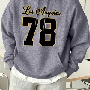 Los Angeles Numarası 78 Baskı Erkekler Sonbahar Hoody Yumuşak Cep Tişörtü Rahat Polar Eşofman