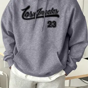 Los Angeles Number 23 Baskılı Üst Giyim Erkek Sokak Modası Günlük Kapüşonlu Üst Basit Rahat S