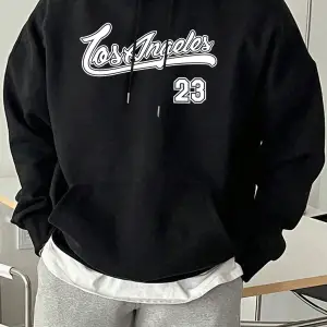 Los Angeles Number 23 Baskılı Üst Giyim Erkek Sokak Modası Günlük Kapüşonlu Üst Basit Rahat S