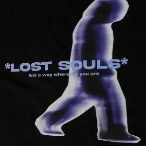Lost Souls Baskılı Beyaz Unisex Oversize
