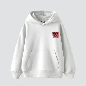 Love Baskılı Oversize Unisex Beyaz