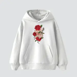 Love İs Real Baskılı Oversize Unisex Beyaz