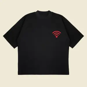 Love Wifi Baskılı Oversize Unisex Pamuklu Nefes Alan Kalın Kumaşlı
