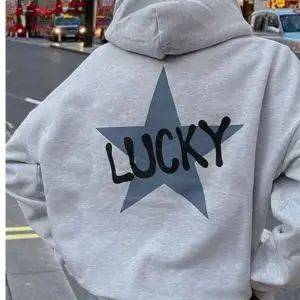Lucky star hoodie oversize gri