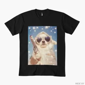 Lüks Chihuahua T-shirt Erkekler Kadınlar Için % 100% Pamuklu Tişörtler Kısa Kollu Üstler 0107