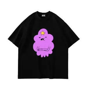 Lumpy Space Princess Baskılı Oversize Unisex Beyaz