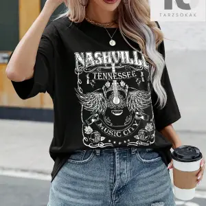 LUNE Kadın Kanat ve Harf Baskılı Tişört