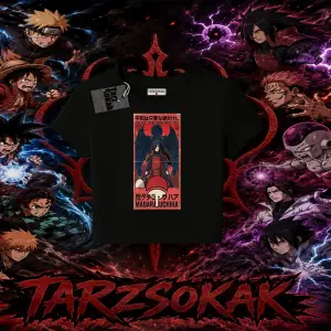 Madara Uchiha Naruto Anime Karakteri Kadın Baby Tee Beyaz