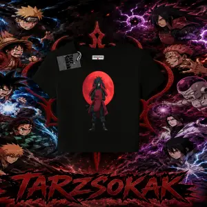 Madara Uchiha Naruto Anime Karakteri Kadın Baby Tee Beyaz