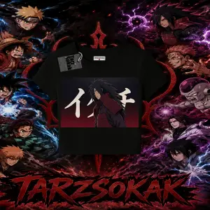 Madara Uchiha Naruto Anime Karakteri Kadın Baby Tee Beyaz
