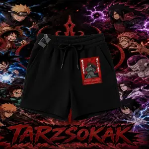 Madara Uchiha Naruto Anime Karakteri Unisex Şort Beyaz