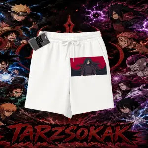 Madara Uchiha Naruto Anime Karakteri Unisex Şort Beyaz