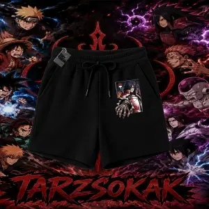 Madara Uchiha Naruto Anime Karakteri Unisex Şort Beyaz