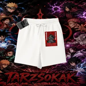 Madara Uchiha Naruto Anime Karakteri Unisex Şort Beyaz