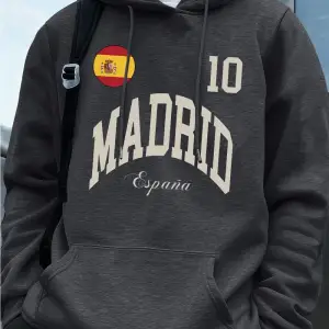 Madrid İspanya Bayrağı Mektup Baskılar Kapüşonlular Erkekler Kış Polar Sıcak Kazaklar Koşu Ce