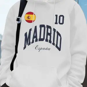 Madrid İspanya Bayrağı Mektup Baskılar Kapüşonlular Erkekler Kış Polar Sıcak Kazaklar Koşu Ce