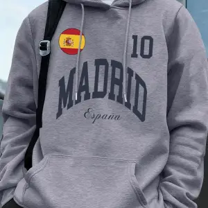 Madrid İspanya Bayrağı Mektup Baskılar Kapüşonlular Erkekler Kış Polar Sıcak Kazaklar Koşu Ce