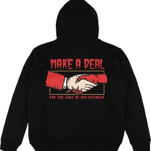 Make A Deal Siyah Oversize Unisex Kapüşonlu Sweatshirt Hoodie