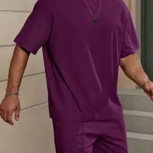 Manfinity Homme 2 Adet/Takım Erkek Düz Renk Mor Yuvarlak t ve Şort