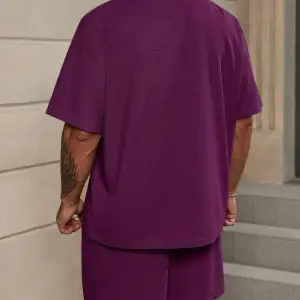 Manfinity Homme 2 Adet/Takım Erkek Düz Renk Mor Yuvarlak t ve Şort