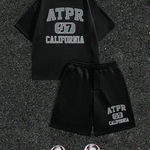 Manfinity Homme 2li Erkek Günlük Basit Kısa Kollu Tişört Ve Şort Takımı