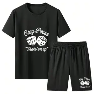 Manfinity Homme 2li Erkek Günlük Basit Kısa Kollu Tişört Ve Şort Takımı