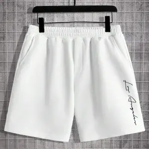 Manfinity Homme Beyaz Örme Erkek Kısa Kollu Tişört ve Şort Takımı