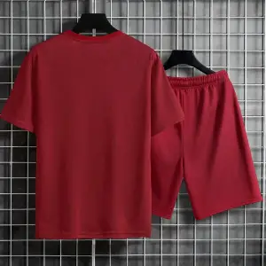 Manfinity Homme Erkek Harfli Grafik Bel Şort Takımı