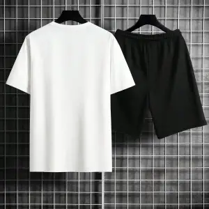 Manfinity Homme Erkek Mektup ollu Günlük Tişört Ve Şort Takımı