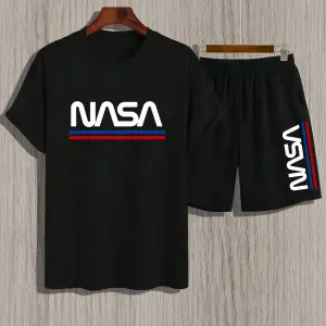 Manfinity Homme Erkek Yazlık Mektup Grafik Kısa Kollu Tişört Ve Şort Takımı