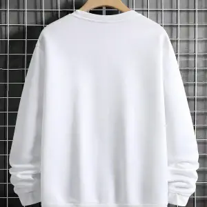 Manfinity Homme Hand Print Drop Shoulder Sweatshirt Beyaz