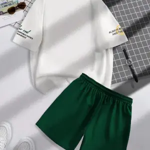 Manfinity Hypemode 2 Adet/Takım Erkek Mektup Baskılı Mürettebat Yaka Kısa Kollu Rahat Tişört