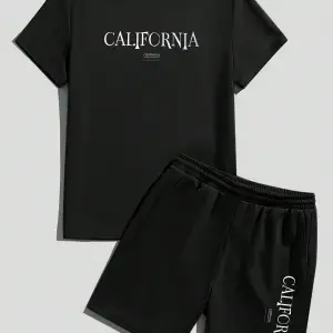 Manfinity Hypemode Erkek Mektup ollu Günlük Tişört Ve Şort Takımı