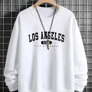 Manfinity Sporsity Letter Graphic Drop Shoulder Sweatshirt Beyaz