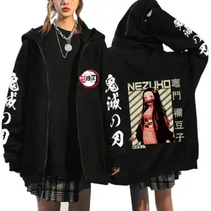 Manga Baskılı Fermuarlı Sweatshirt Demon Slayer Mod.23 14550