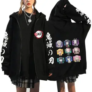 Manga Baskılı Fermuarlı Sweatshirt Demon Slayer Mod.24 14551