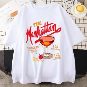 Manhattan Ağır vintage T erkek Kadın Moda Hip Hop streetwear Gevşek günlük kıyafetler