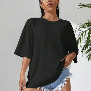 Mantar & Slogan Grafikli Düşük Omuzlu Tişört