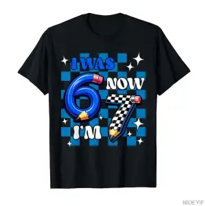 Mavi Kareli Ben 6yım Şimdi 7yim Komik 67. Doğum Günü Erkek Tişörtü Erkekler Kadınlar İçin %