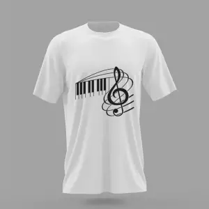 MAVİ Unisex Öğretmenler Günü Müzik Öğretmeni Sol Anahtarı Baskılı T-shirt PNRMTSHRT