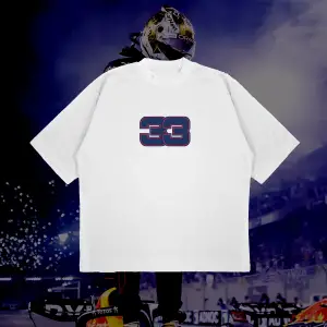Max Verstappen Baskılı Oversize Unisex Pamuklu Nefes Alan Kalın Kumaşlı