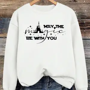 May The Be With Youprinting Sweatshirts Kadın Gevşek Temel Giysiler Kapüşonlular Polar Sıcak