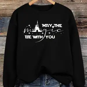 May The Be With Youprinting Sweatshirts Kadın Gevşek Temel Giysiler Kapüşonlular Polar Sıcak